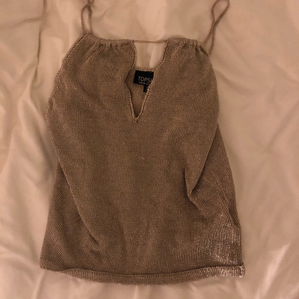 Topshop Gold Crop Top